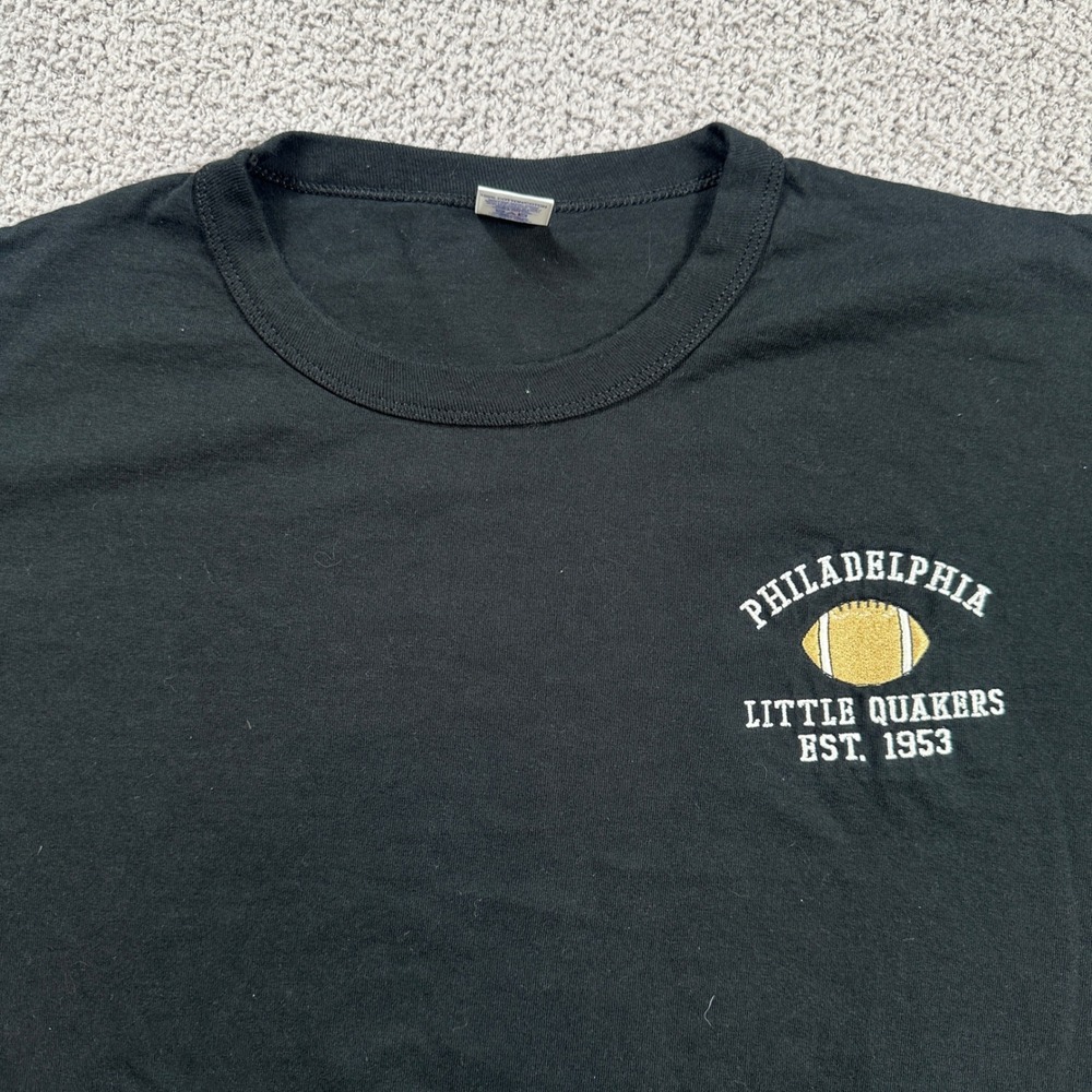 Philadelphia Little Quakers Est 1953 Black T Shirt Mens XL Russell Athletic